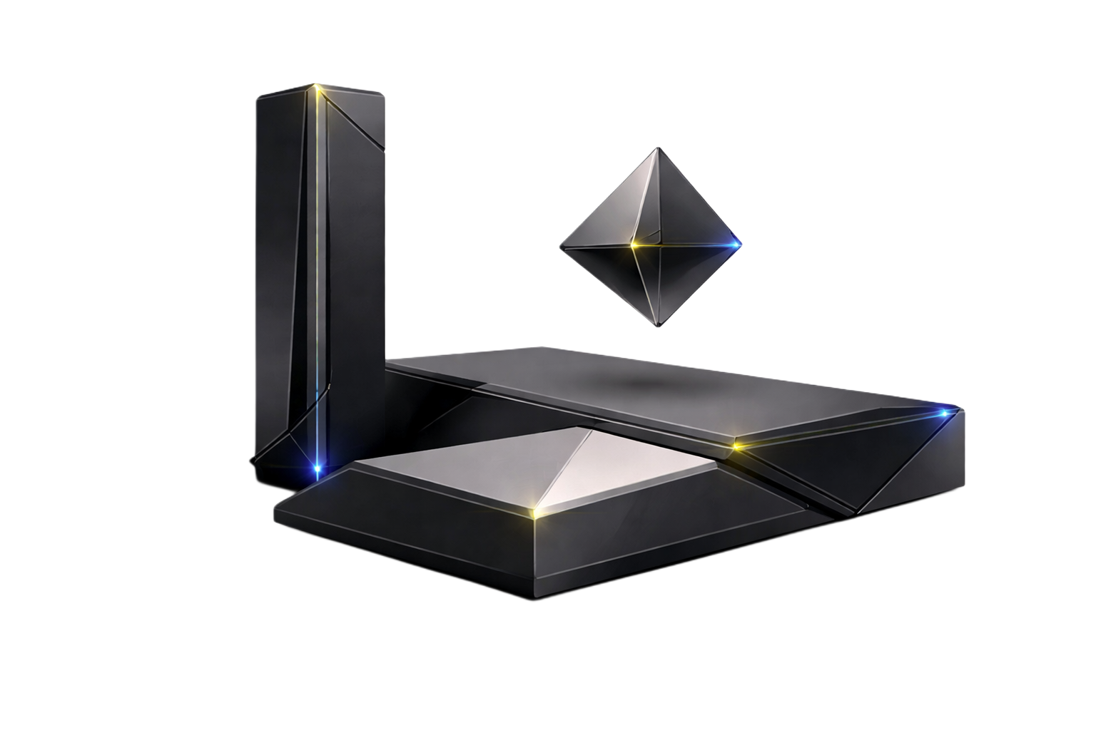 Black Geometric Prisms